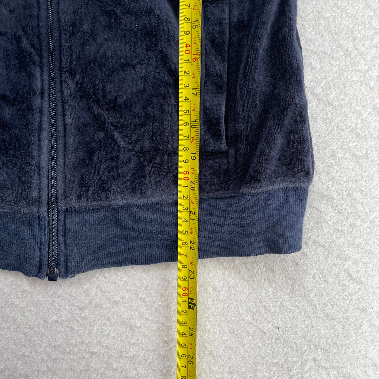 Vintage Juicy Couture Women's Navy Velour Zip-Up Track Jacket Y2k Classic Size S