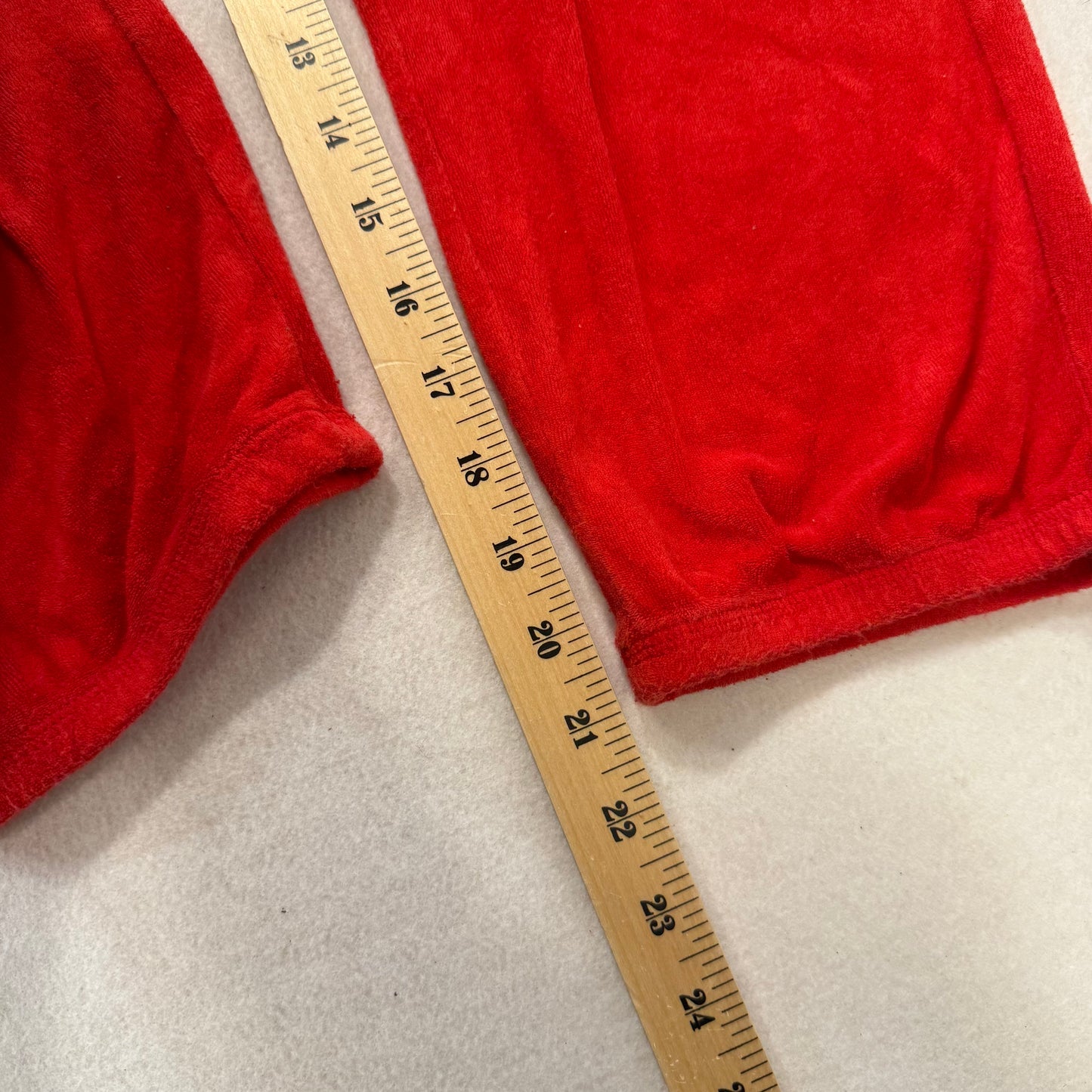 Vintage Juicy Couture rhinestone red terry cloth capris pants size M