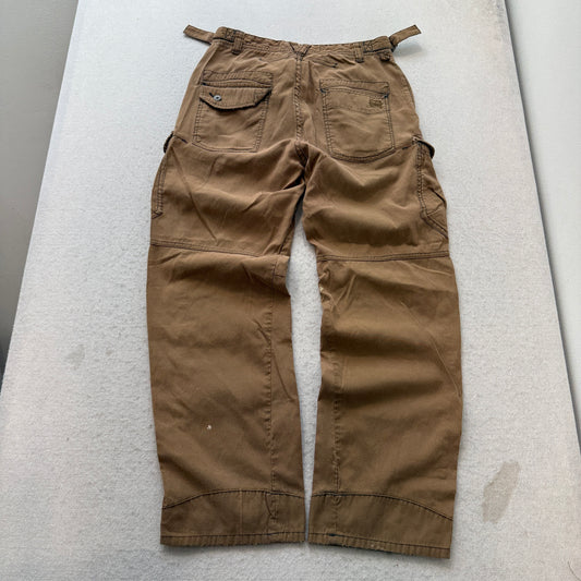 REI Men's Brown Canvas Cargo Pant Adjustable Waist Utility Workwear Size W30xL30
