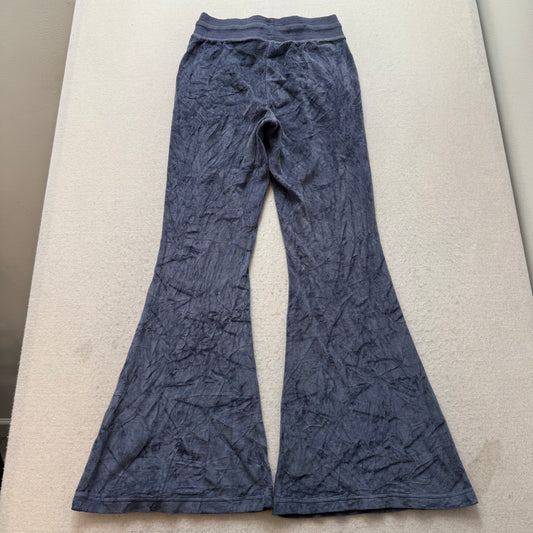 Vintage Juicy Couture Women's Charcoal Grey Velour Flared Leg Track Pants Size S