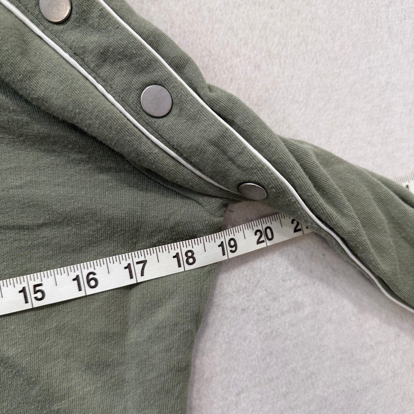 Victoria’s Secret PINK Olive Green Zip Hoodie Snap Button Sleeves Size XS