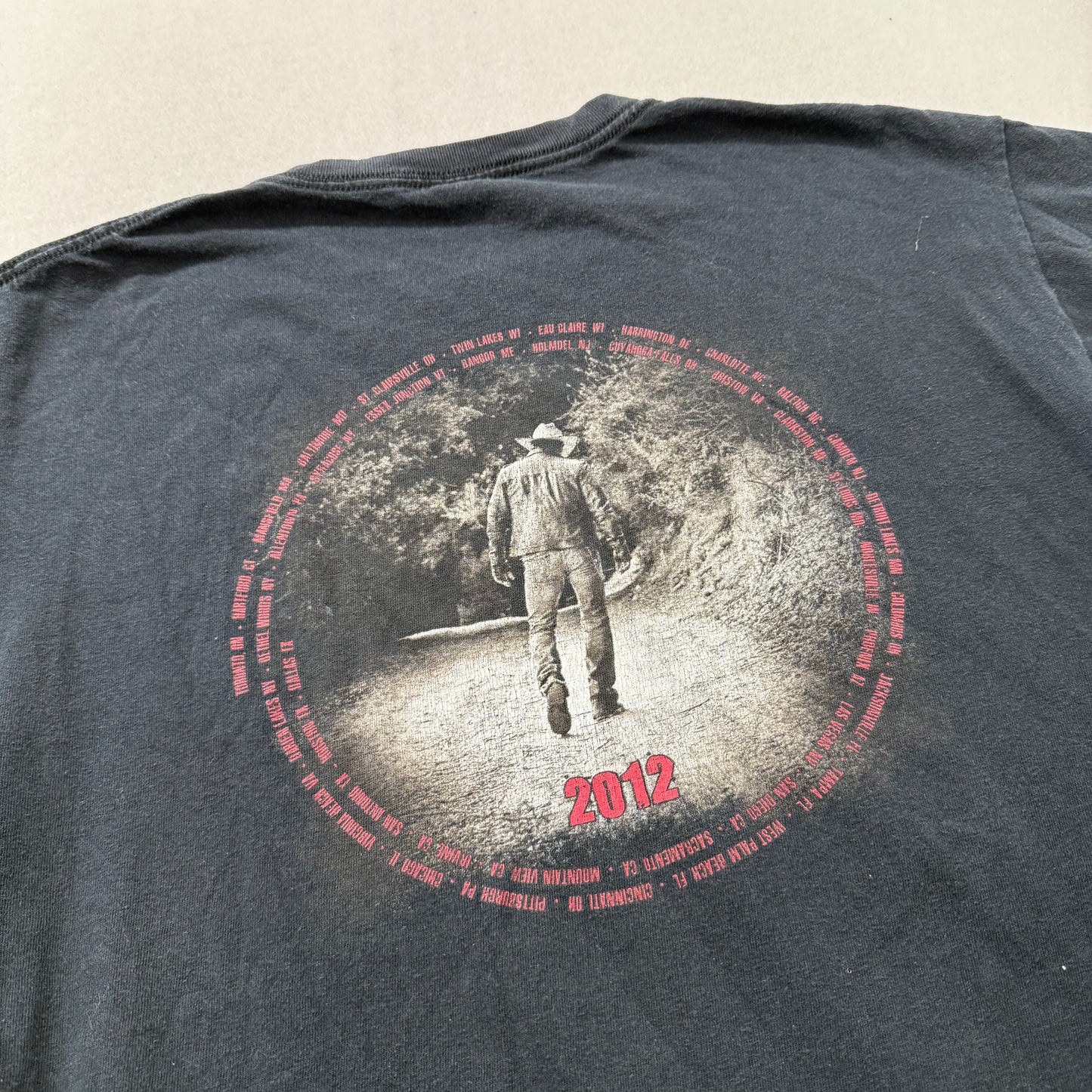 Anvil Jason Aldean 2012 Tour Men's Black Cotton T-Shirt Short Sleeves Size XL