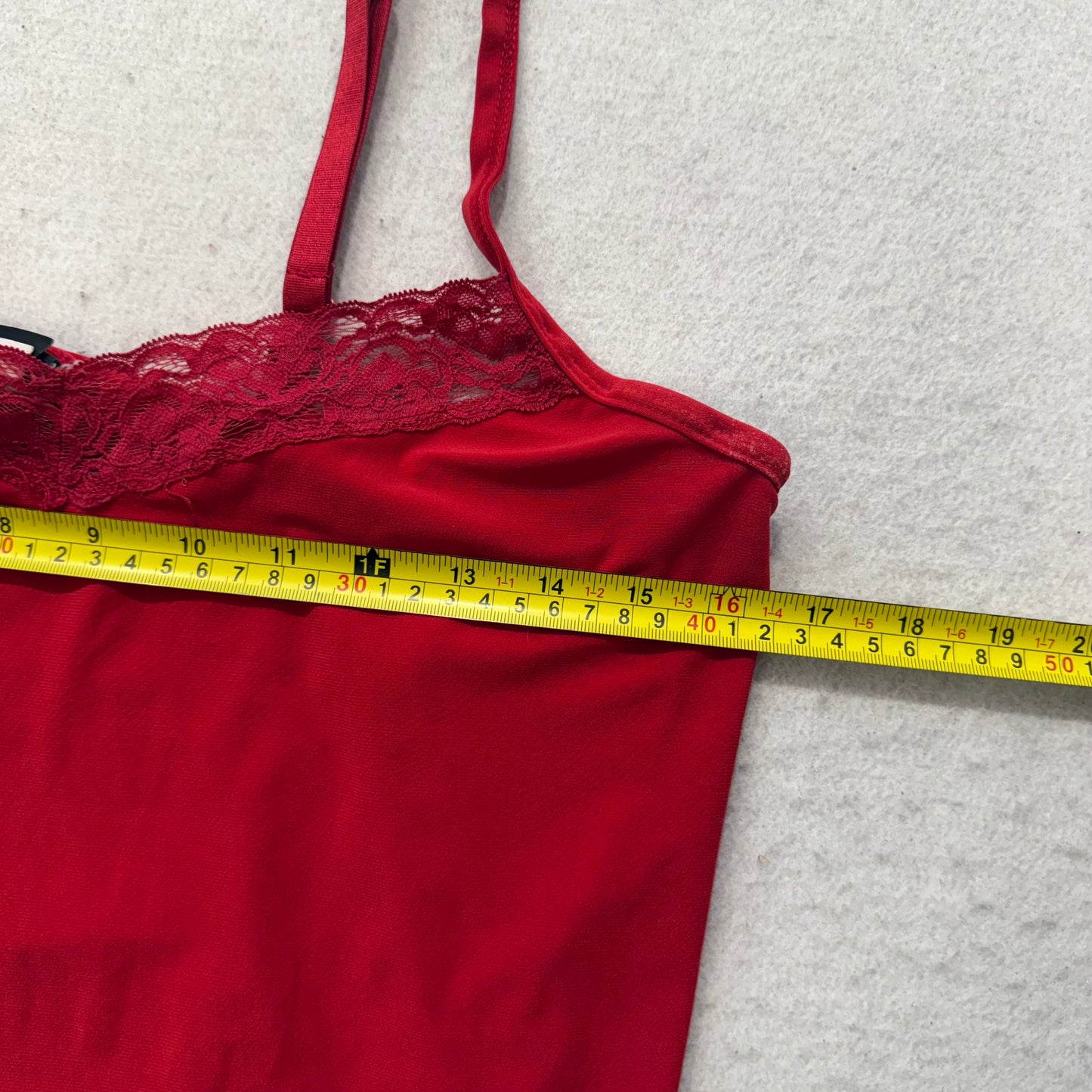 Torrid Womens Red Lace Trim Camisole Top Babydoll Chemise Sleepwear Dress Size 1