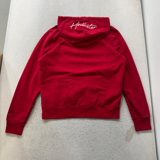 Hollister Must-Have Collection Men Red Pullover Hoodie Pockets Drawstring Size M