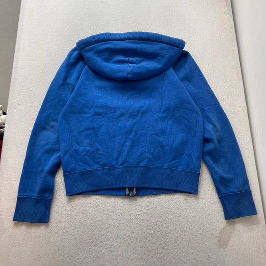 Abercrombie & Fitch 92 Mens Cobalt Blue Fleece Zip-Up Hoodie Drawstring Size 2XL