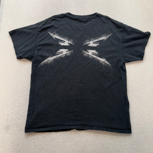 Gildan Men's Black Cotton T-Shirt Short Sleeve Metallica Band Graphic Tee Size L