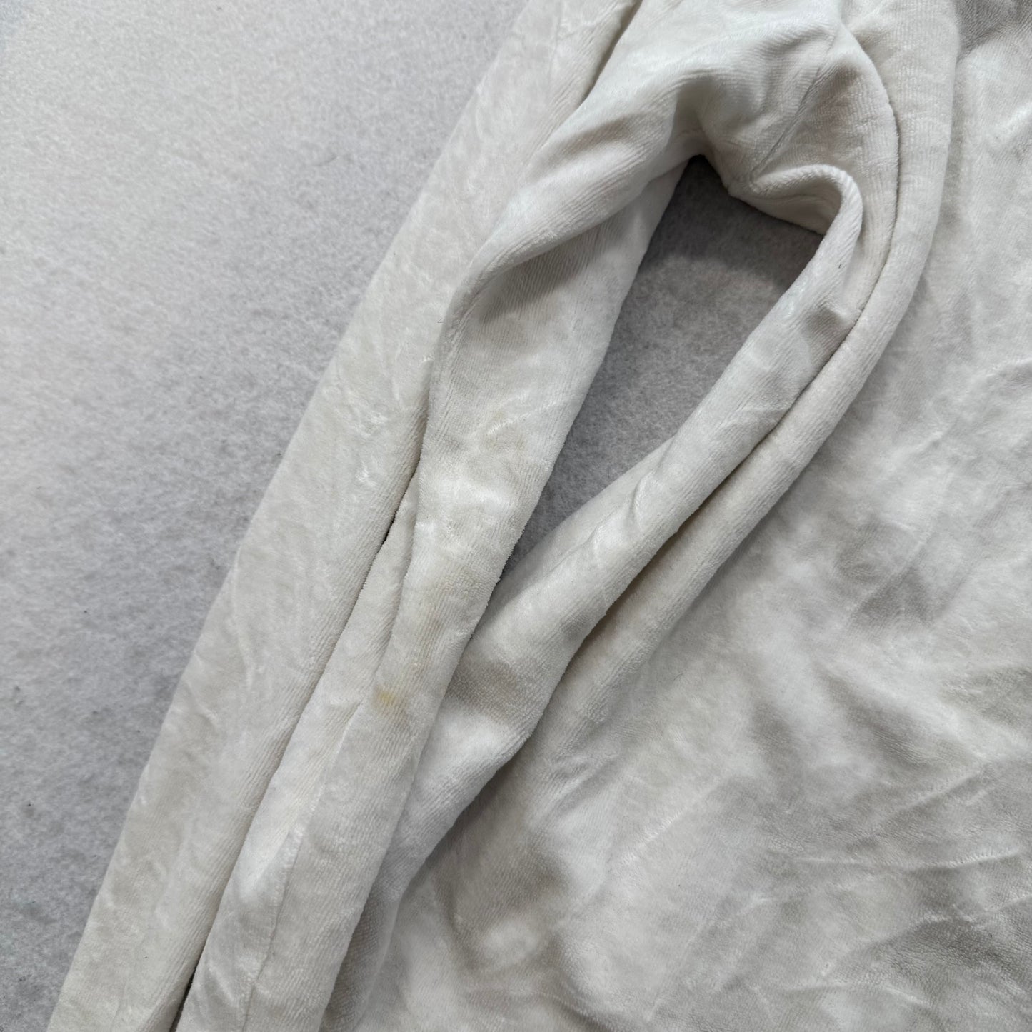 Juicy Couture Women's White Velour Zip Up Hoodie Loungewear Preppy Y2k Size M