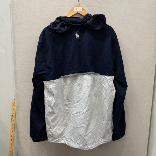 Polo Golf Ralph Lauren Navy White Hooded Windbreaker Jacket US Open Size XL