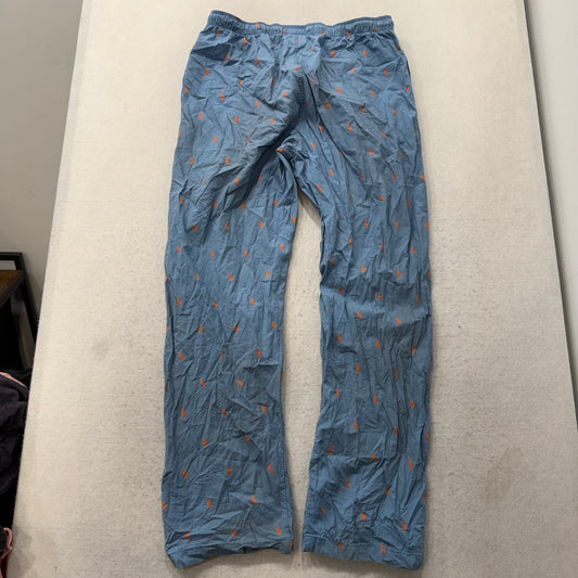 Polo Ralph Lauren Men's Light Blue Cotton Pajama Pant All-Over Print Logo Size M