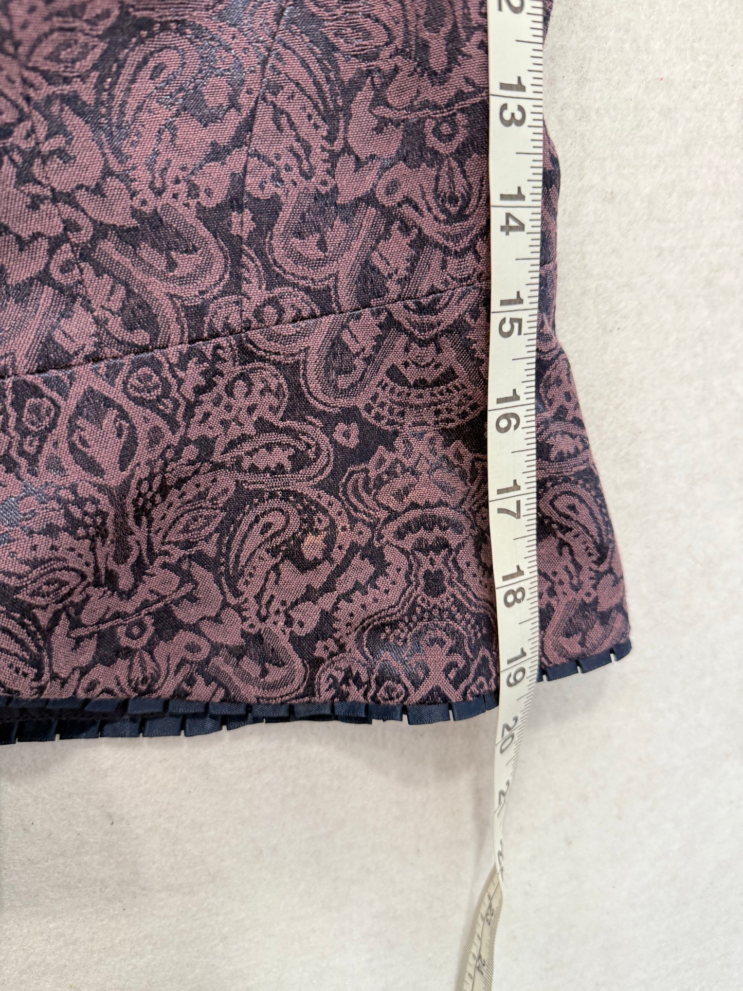 GNW Purple & Black Paisley Brocade Button-Front Blazer Jacket Size M