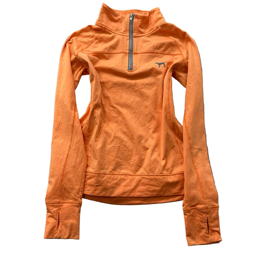 Victoria's Secret PINK Women's Orange Fleece Quarter Zip Pullover Thumbholes - S