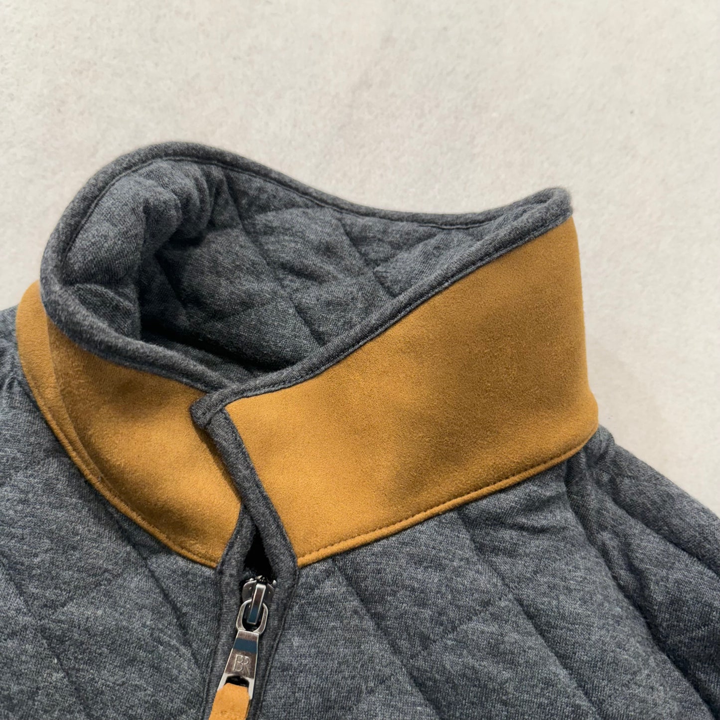 Banana Republic Men Gray Diamond Quilted Full Zip Bomber Jacket Outerwear Size M