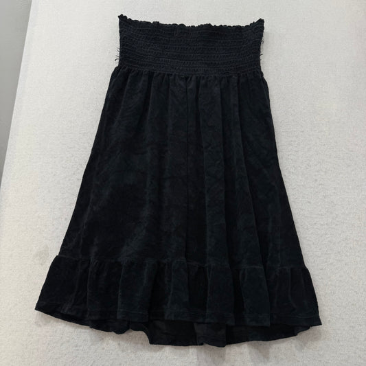 RARE Juicy Couture Juicy Prep Women Black Terry Cloth Smocked Tube Dress Size XL