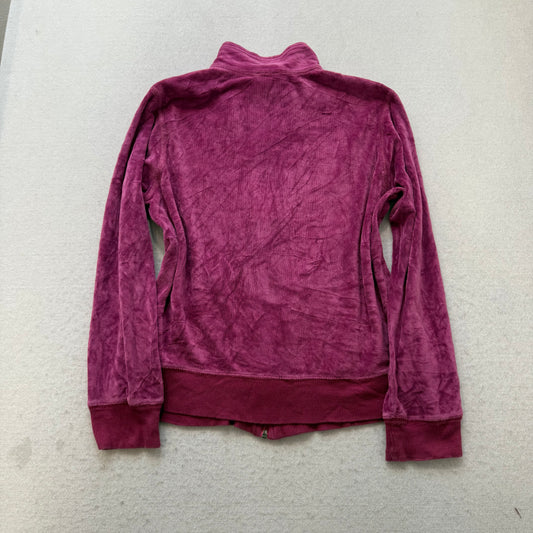 Vintage Juicy Couture Women's Dark Fuchsia Velour Zip-Up Track Jacket Y2K Size S