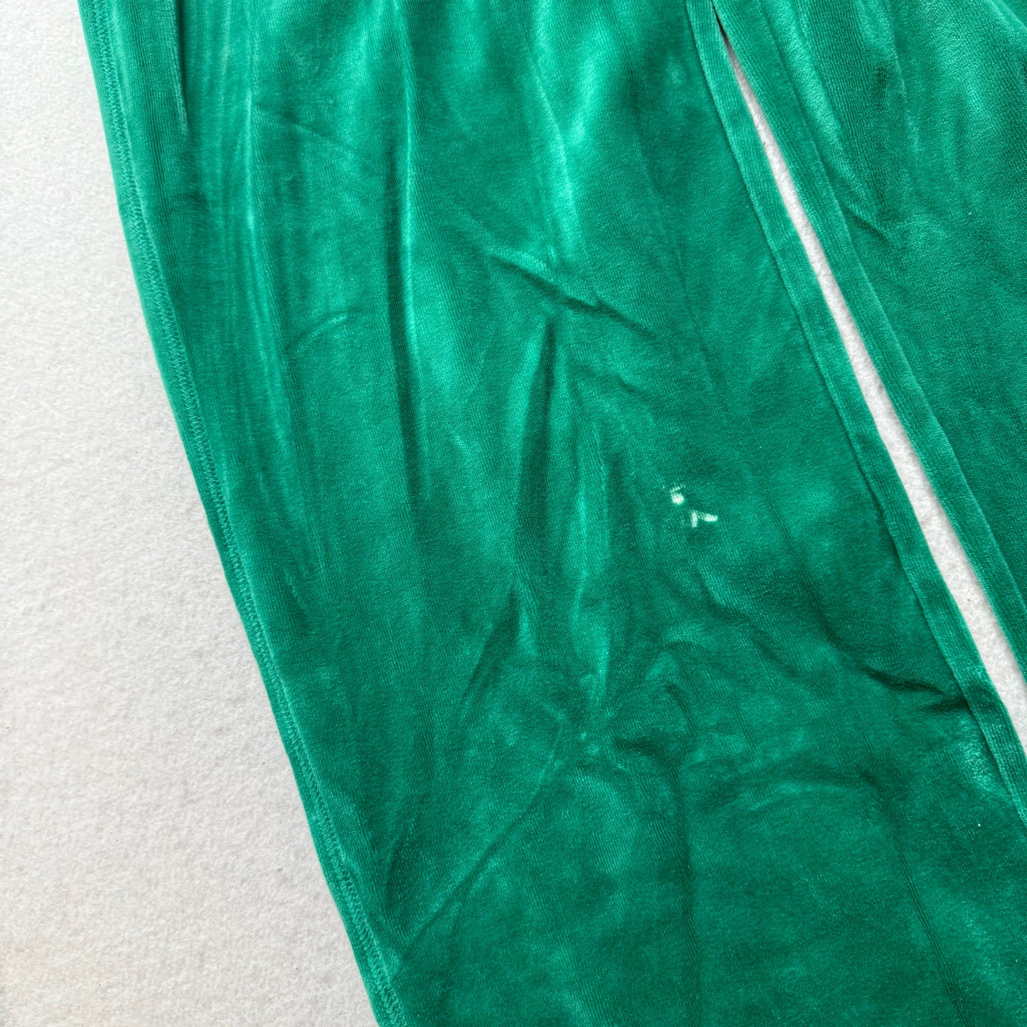 Vintage Juicy Couture Women's Teal Green Velour Flare Wide Leg Track Pant Size S