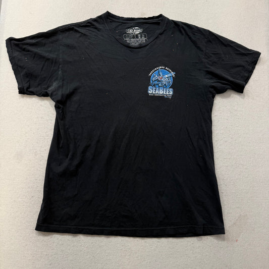 Vintage 7.62 Design US Navy Seabees Superbee Men's Black Graphic T-Shirt Size L