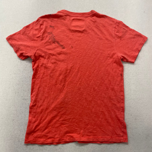 Aéropostale Men's Red Cotton T-Shirt Short Sleeves Appliqué Graphic Tee Size M
