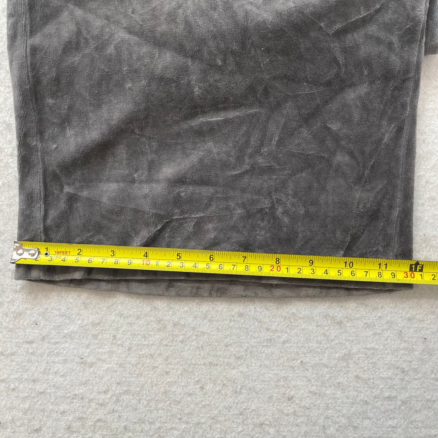 Juicy Couture Womens Charcoal Gray Velour Wide Leg Track Pant Drawstring Size 1X