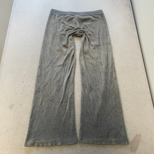 Vintage Juicy Couture Women's Faded Gray Velour Track Pant Drawstring Y2k Size S