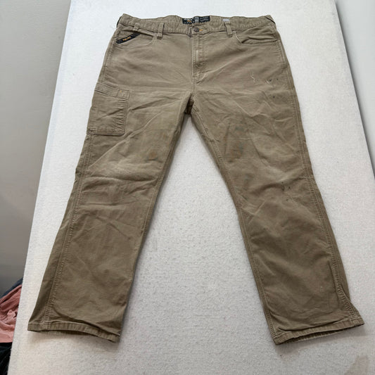 Ariat Rebar M4 Men's Khaki Canvas Straight Leg Work Pant Relaxed Fit Size 42x30