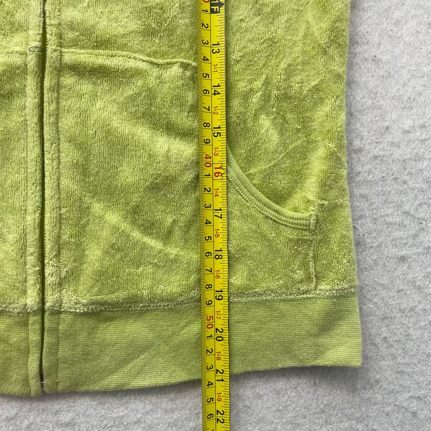 Juicy Couture Scottie Dogs Women Lime Terry Cloth Hoodie Rhinestones Logo Size M