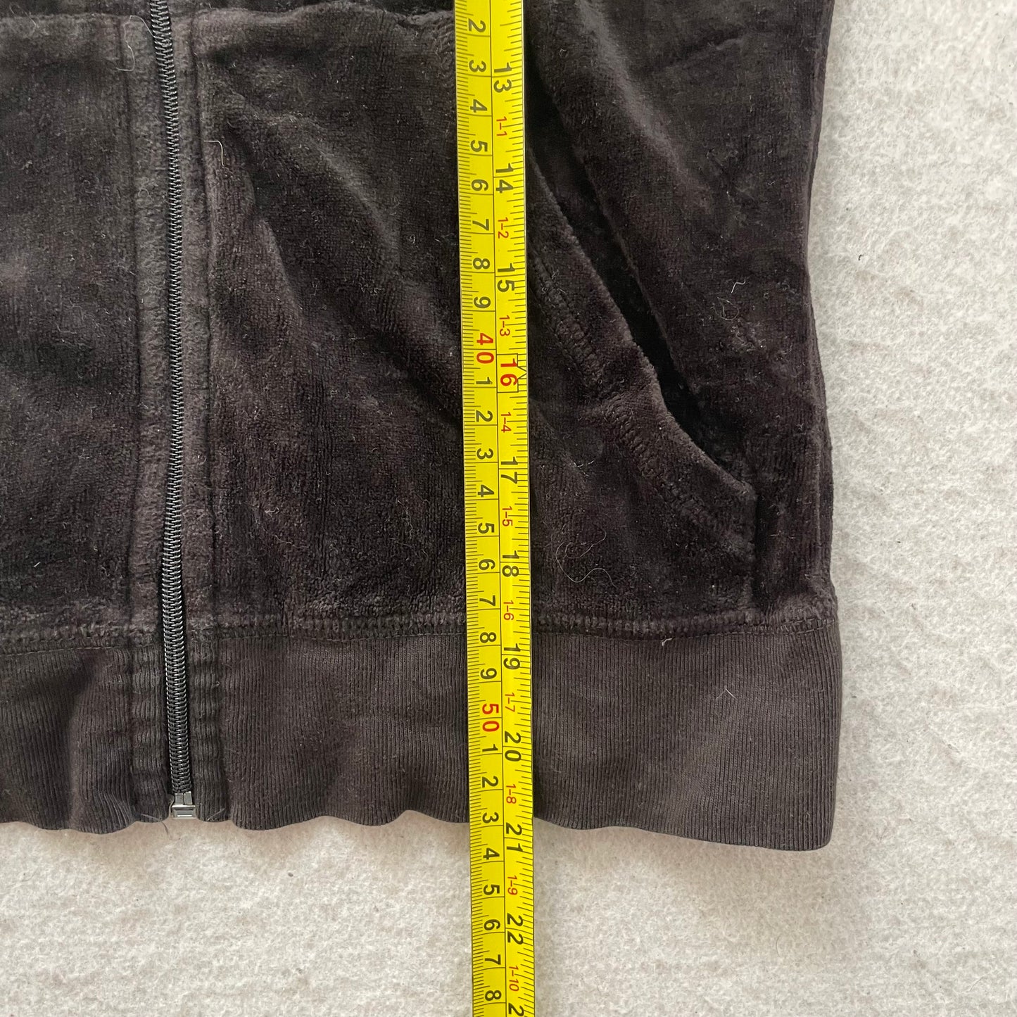 2003 Vintage Juicy Couture Women's Black Velour Zip-Up Track Jacket Y2k Size S