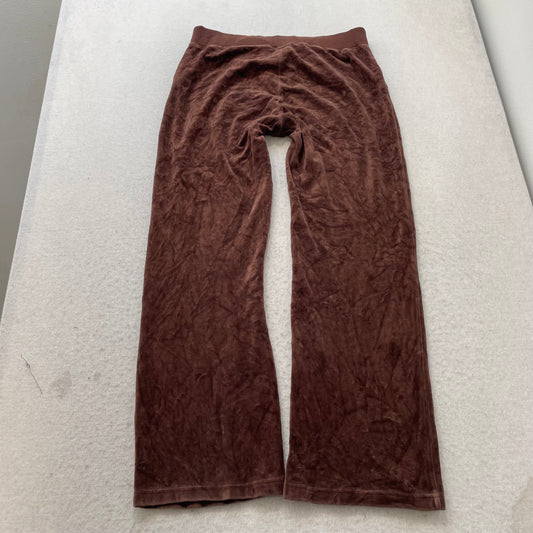 Juicy Couture Women's Dark Brown Velour Flared Leg Track Pants Drawstring Size M