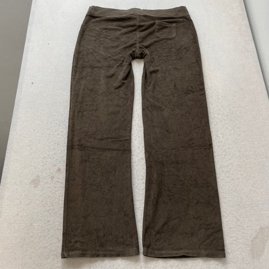 Juicy Couture Women's Brown Velour Flared Leg Track Pants Drawstring Size M