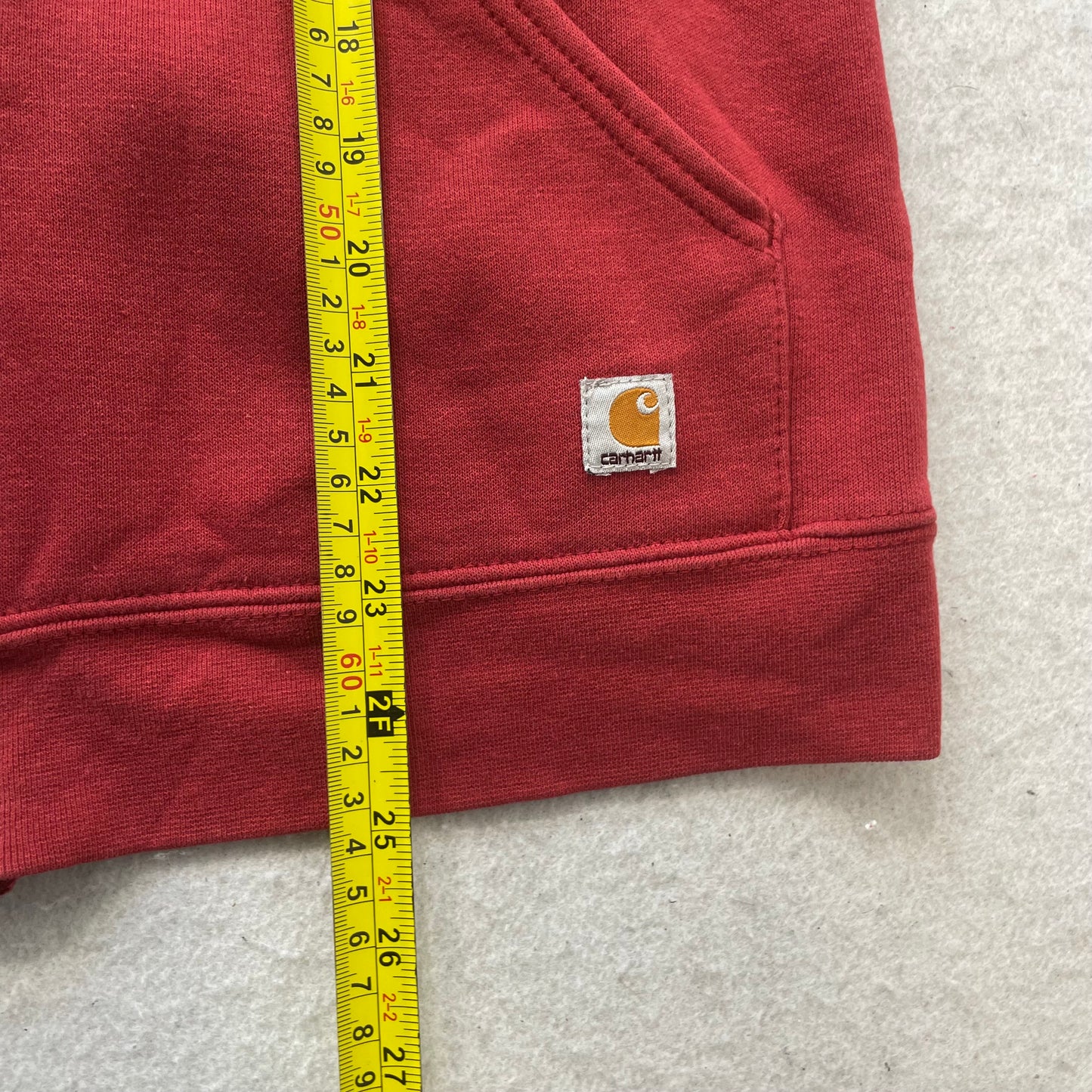 Carhartt Women's Red Fleece Full Zip Midweight Hoodie Spellout Graphic Size S