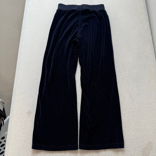 Juicy Couture Women's Navy Velour Flared Wide Leg Track Pant Loungewear Size M