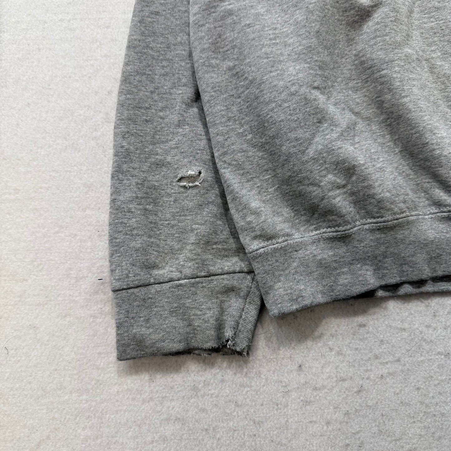 Nike Men's Heather Gray Cotton Boxy Fit Sweatshirt Crewneck Swoosh Logo Size L
