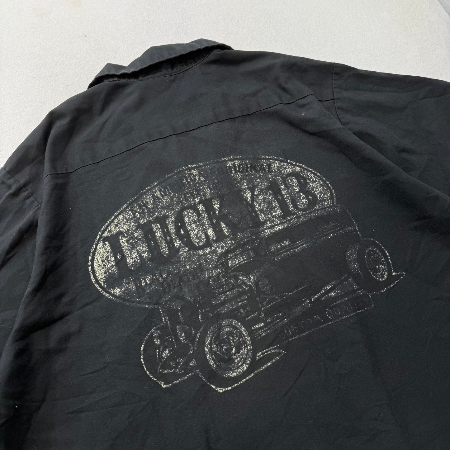 Lucky 13 Hot Rod Men's Black Short Sleeve Button Down Work Shirt Size XL