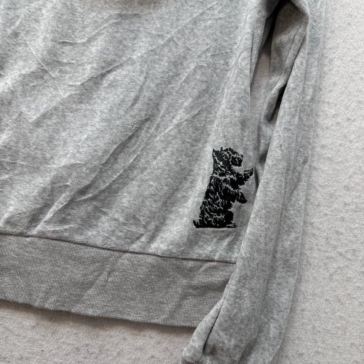 Vtg Juicy Couture Women Heather Gray Velour Tracksuit Set Hoodie & Pant Size M/S