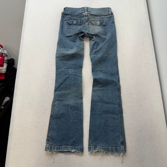 Hollister Low Rise Flare Jeans Blue Y2K Bootcut Denim Size S