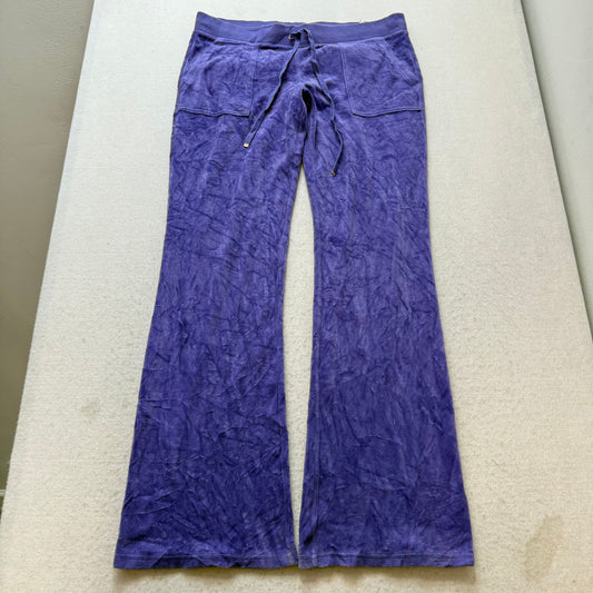 Juicy Couture Women's Light Indigo Velour Flare Leg Track Pants Loungwear Size L