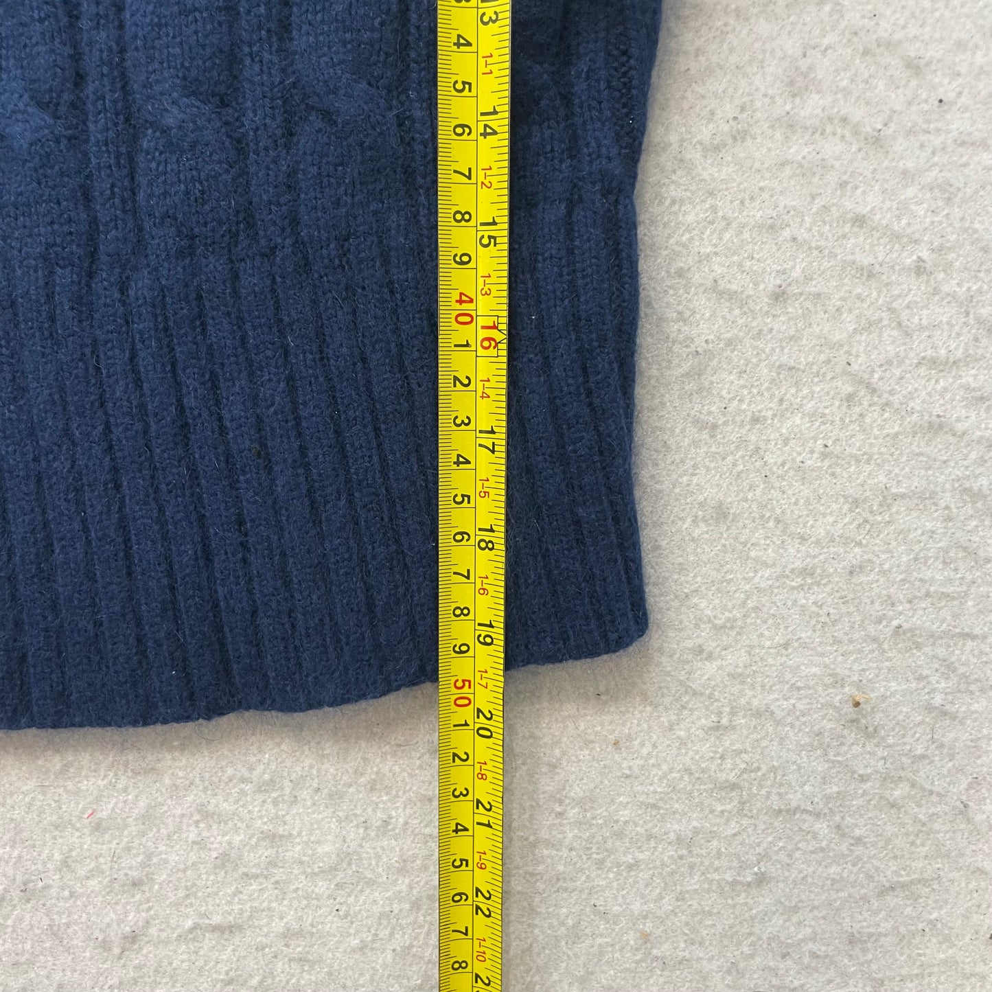 Vintage Abercrombie & Fitch Women's Navy Cable Knit Hoodie Sweater Pullover - L
