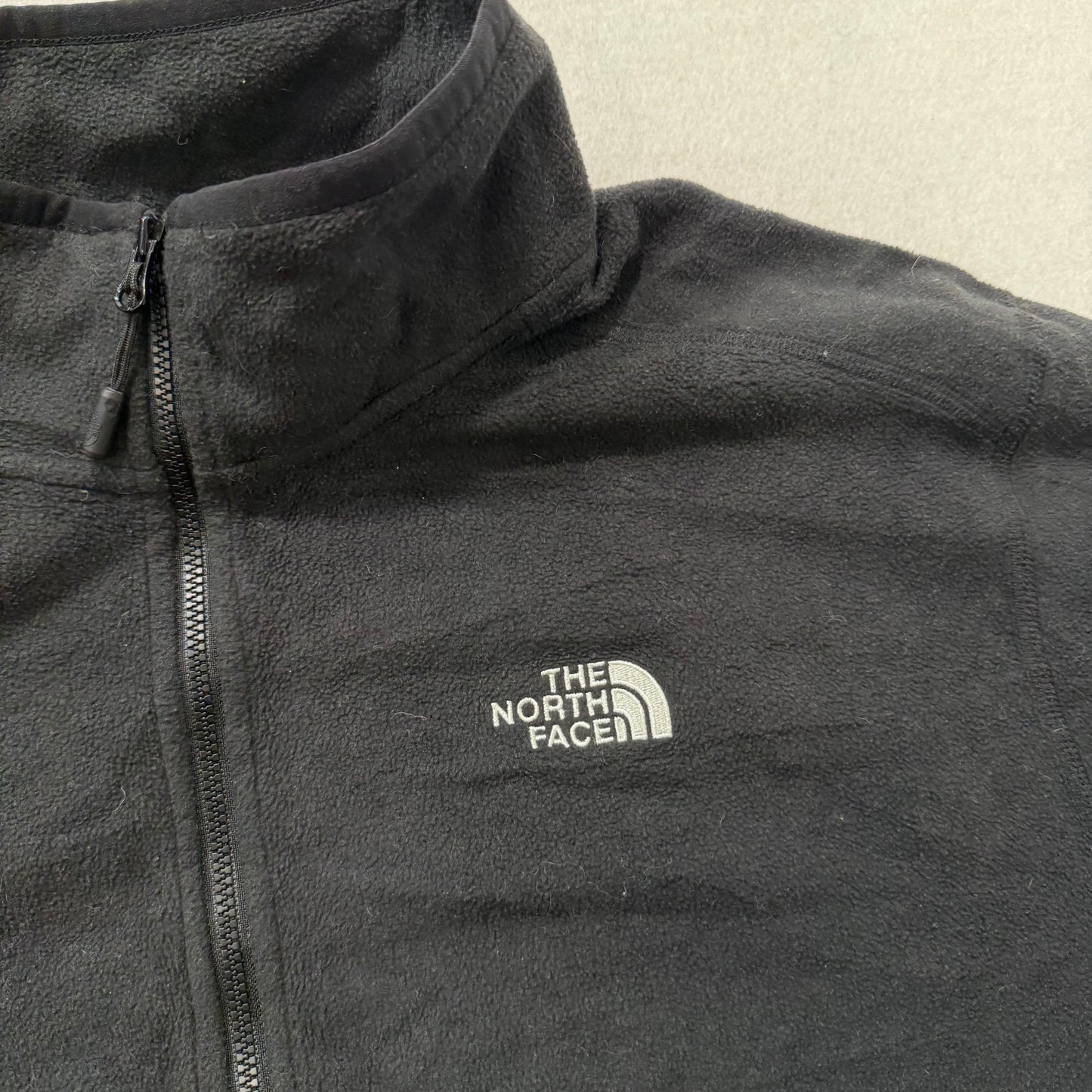 The North Face Mens Black Fleece Pullover Jacket Cedar Trail Grid 1/4 Zip Size L