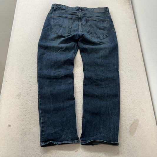 Calvin Klein Men's Blue Straight Fit Denim Jeans Classic Pockets Y2K Size 34x30