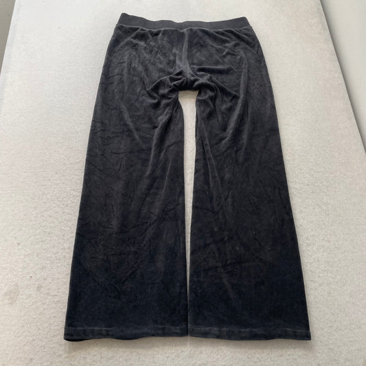Juicy Couture Women's Charcoal Grey Velour Flared Track Pants Loungewear Size M