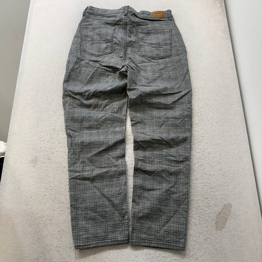 American Eagle Men's Grey Plaid Straight Leg Pants Pockets Classic Y2K Size W32