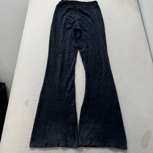 Vintage Juicy Couture Womens Charcoal Velour Flared Track Pant Drawstring Size S