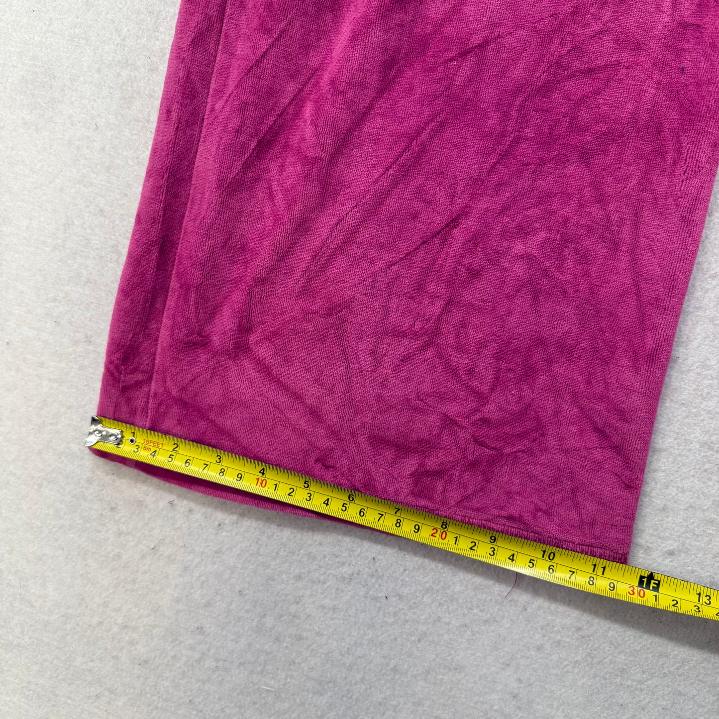Vintage Juicy Couture Women's Raspberry Velour Flared Track Pant Pockets Size L