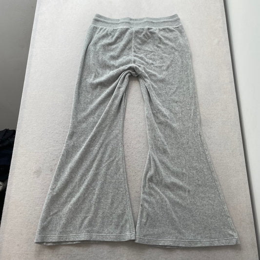 Juicy Couture Women's Heather Gray Velour Flared Track Pant Bell Bottom Size XL
