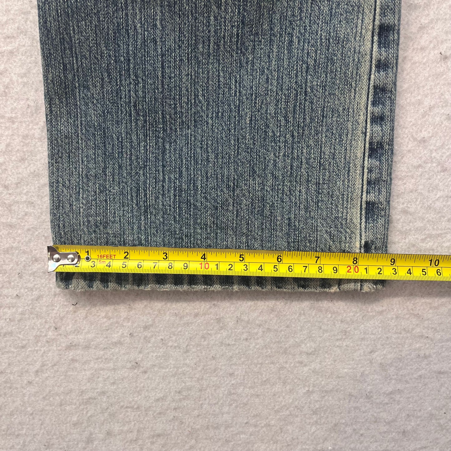 Levi's 518 Superlow Women's Blue Denim Bootcut Jeans Patched Distressed Size M