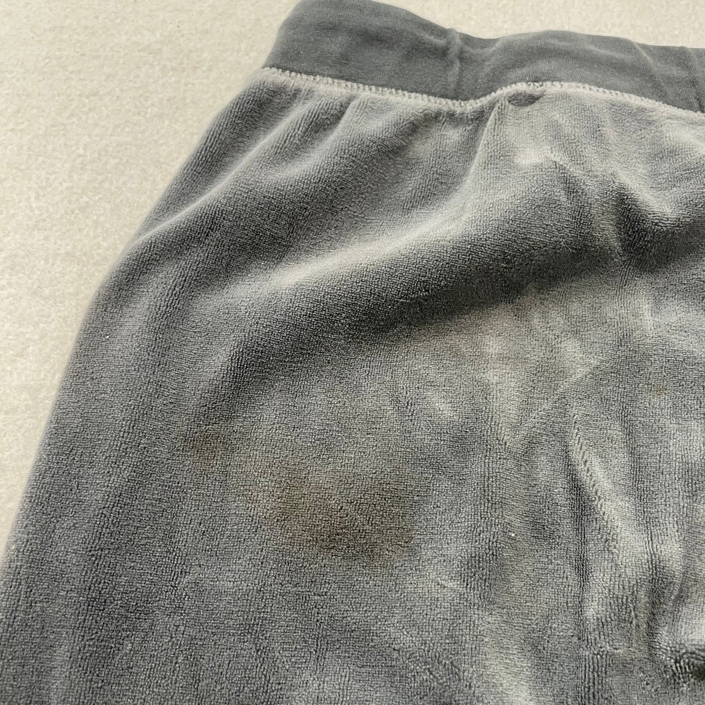 Vintage Juicy Couture Women's Charcoal Gray Velour Flared Track Pant Logo Size S