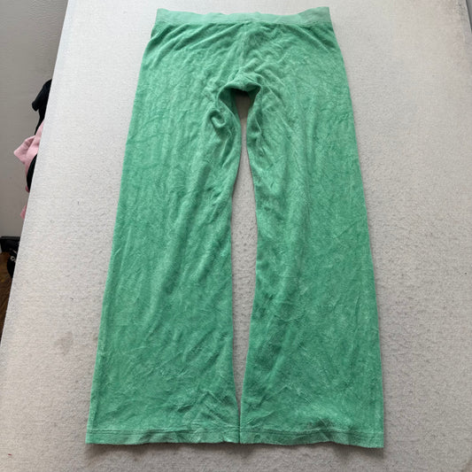 Vintage Juicy Couture Women's Mint Green Terry Cloth Flared Track Pants Size S