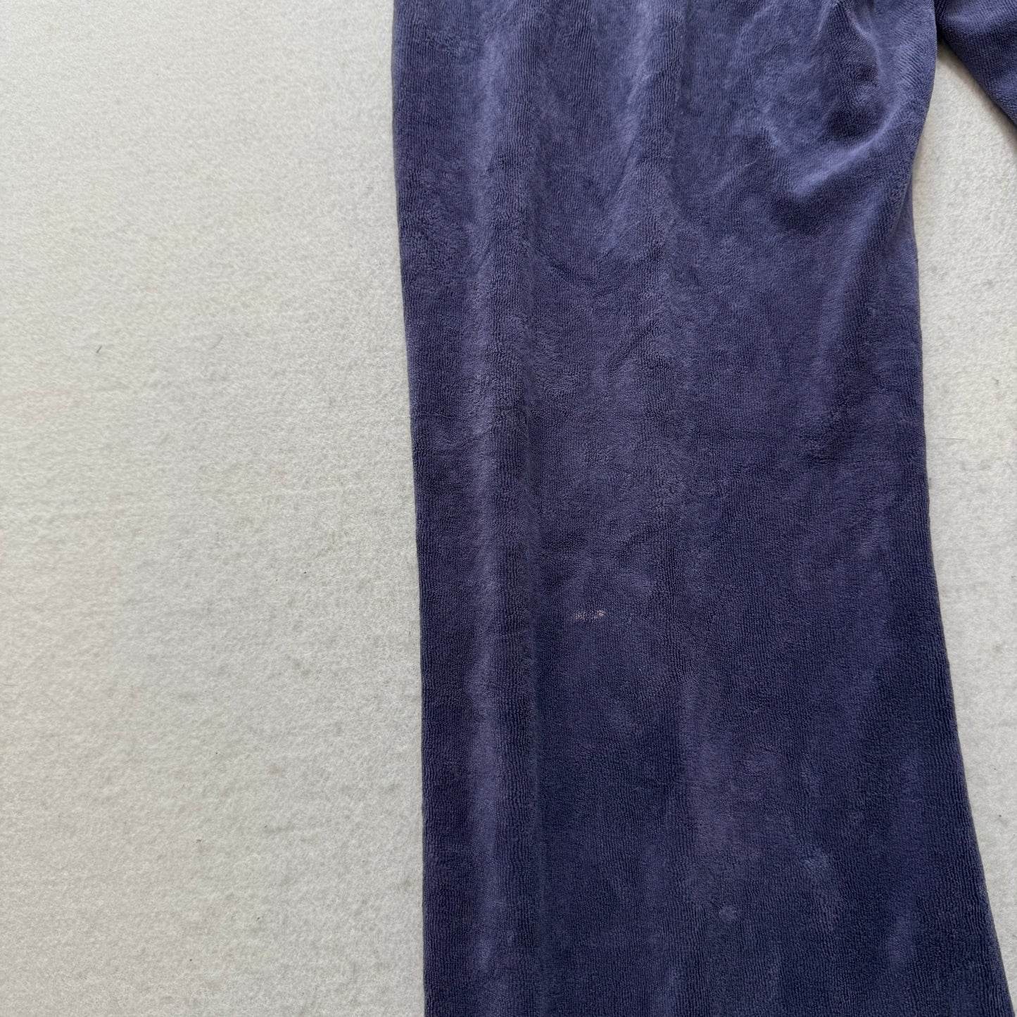 Juicy Couture Women's Deep Blue Velour Flare Leg Track Pant Graphic Logo Size M
