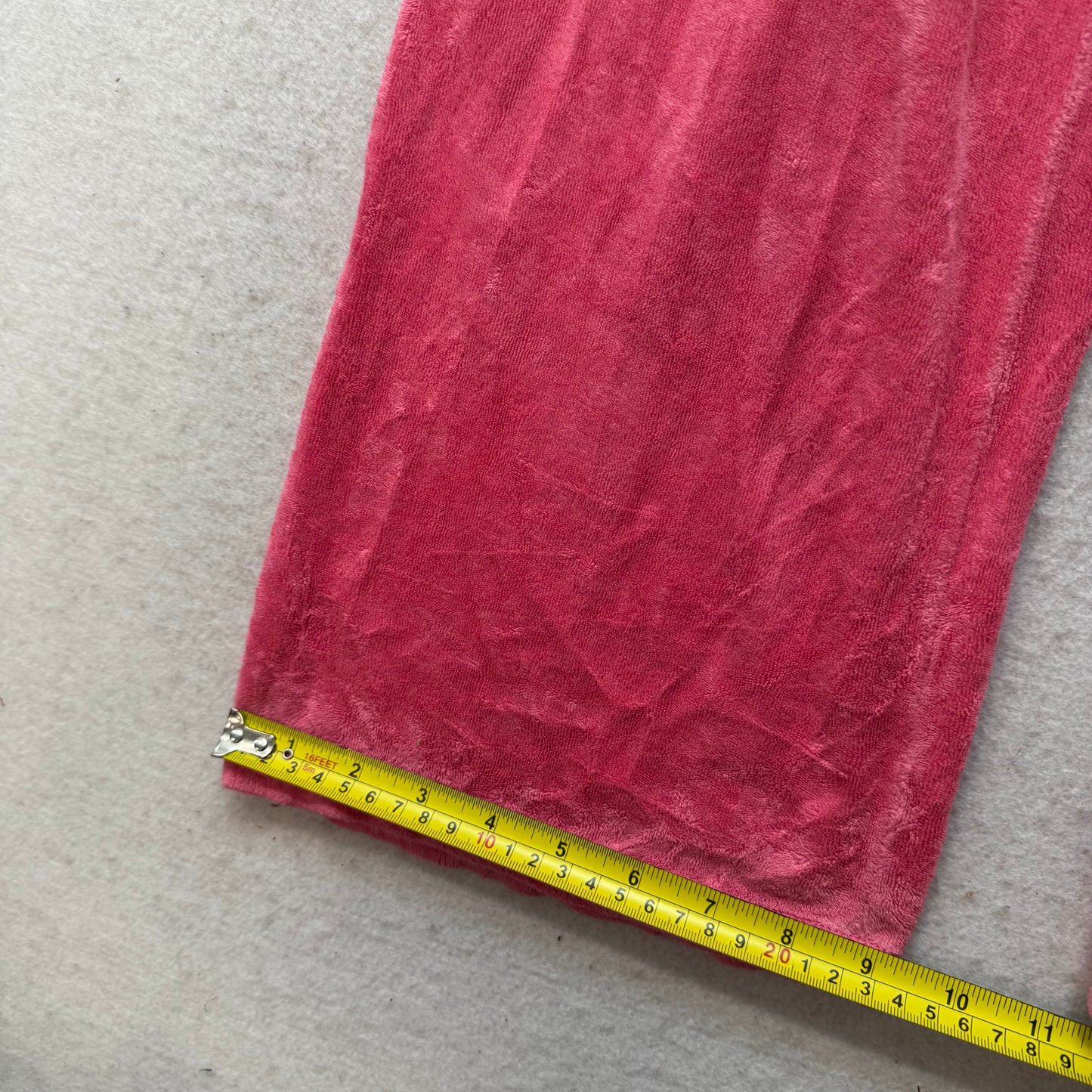 Vintage Juicy Couture Women's Candy Pink Terrycloth Flared Track Pant Y2K Size S