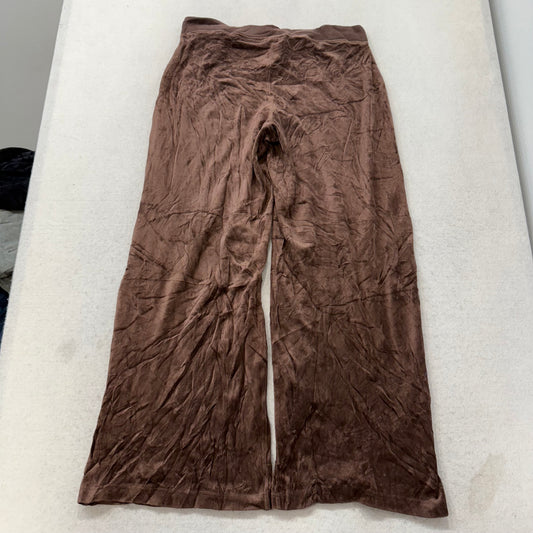 Juicy Couture Women's Brown Velour Flared Wide Leg Track Pant Loungewear Size M