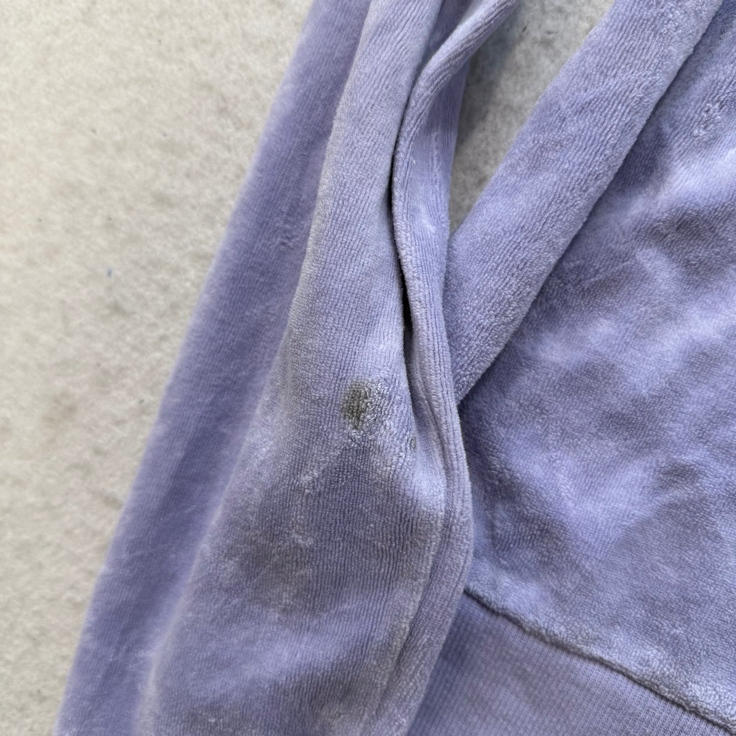 Vintage Juicy Couture Women's Light Purple Velour Zip-Up Hoodie Pockets Size S